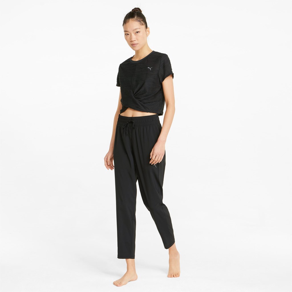 Black Puma Studio Skimmer Training Women's Tee | 0326LFIWJ