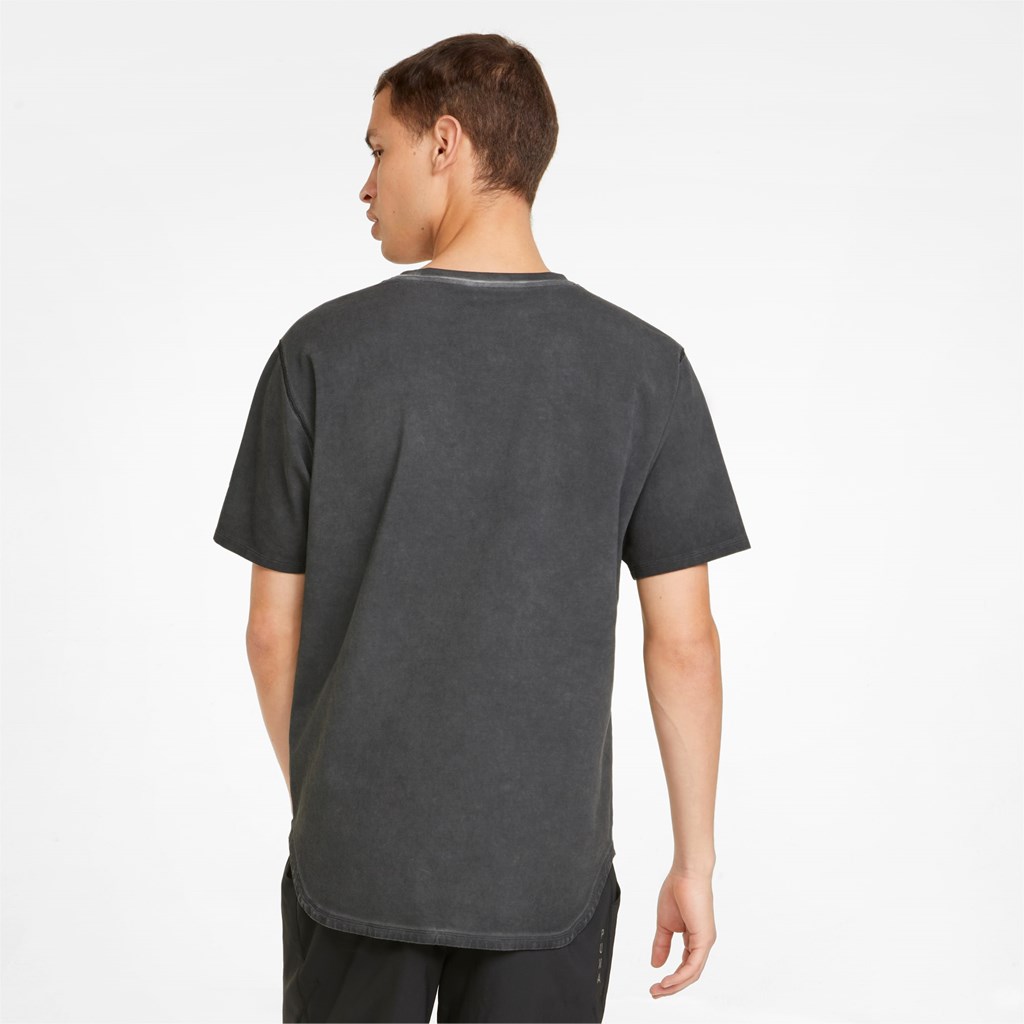 Black Puma Studio Wash Training Men's Tee | 4735FJKWY