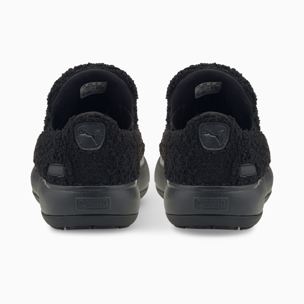 Black Puma Suede Mayu Slip-On Teddy  Women's Shoes | 6485JRCMO