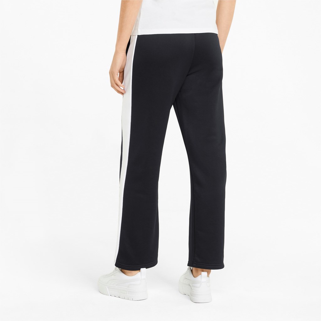 Black Puma T7 Straight Women's Pants | 6829NQTZH