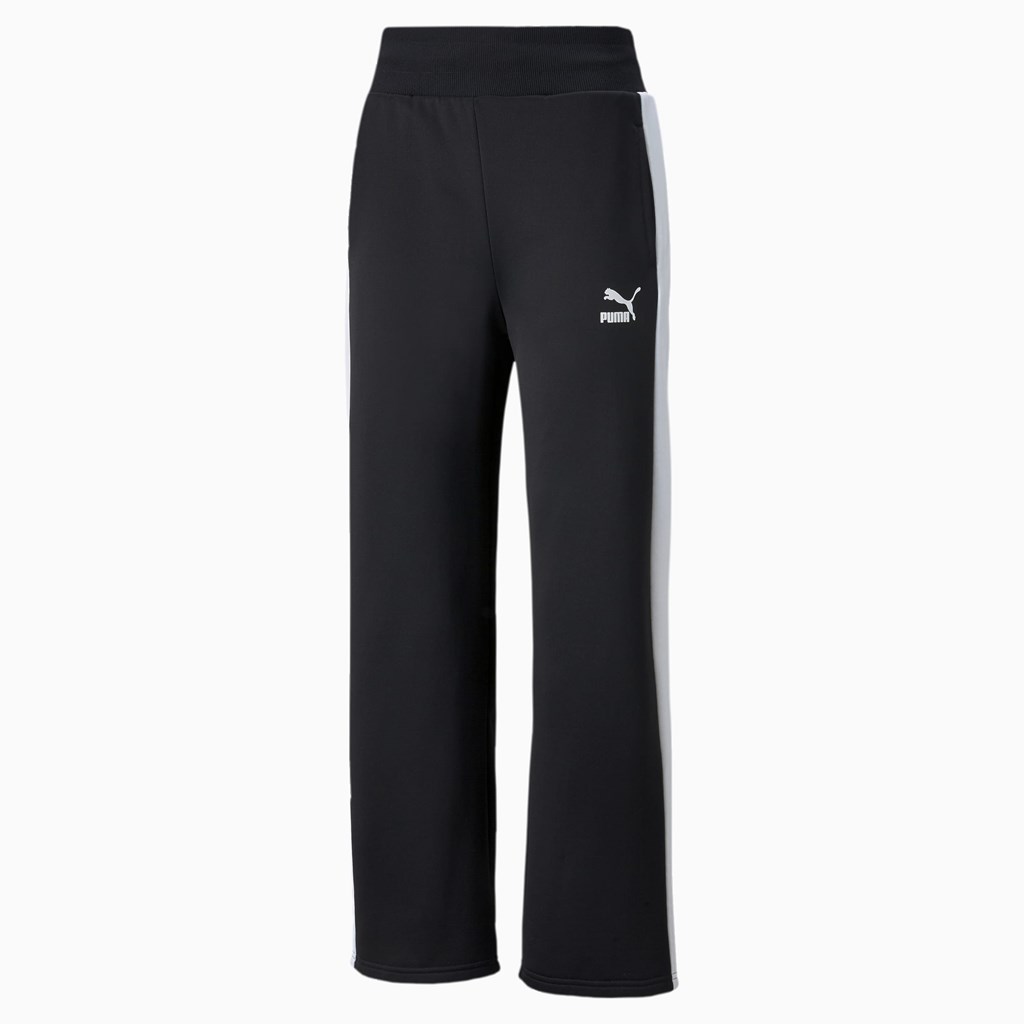 Black Puma T7 Straight Women's Pants | 6829NQTZH