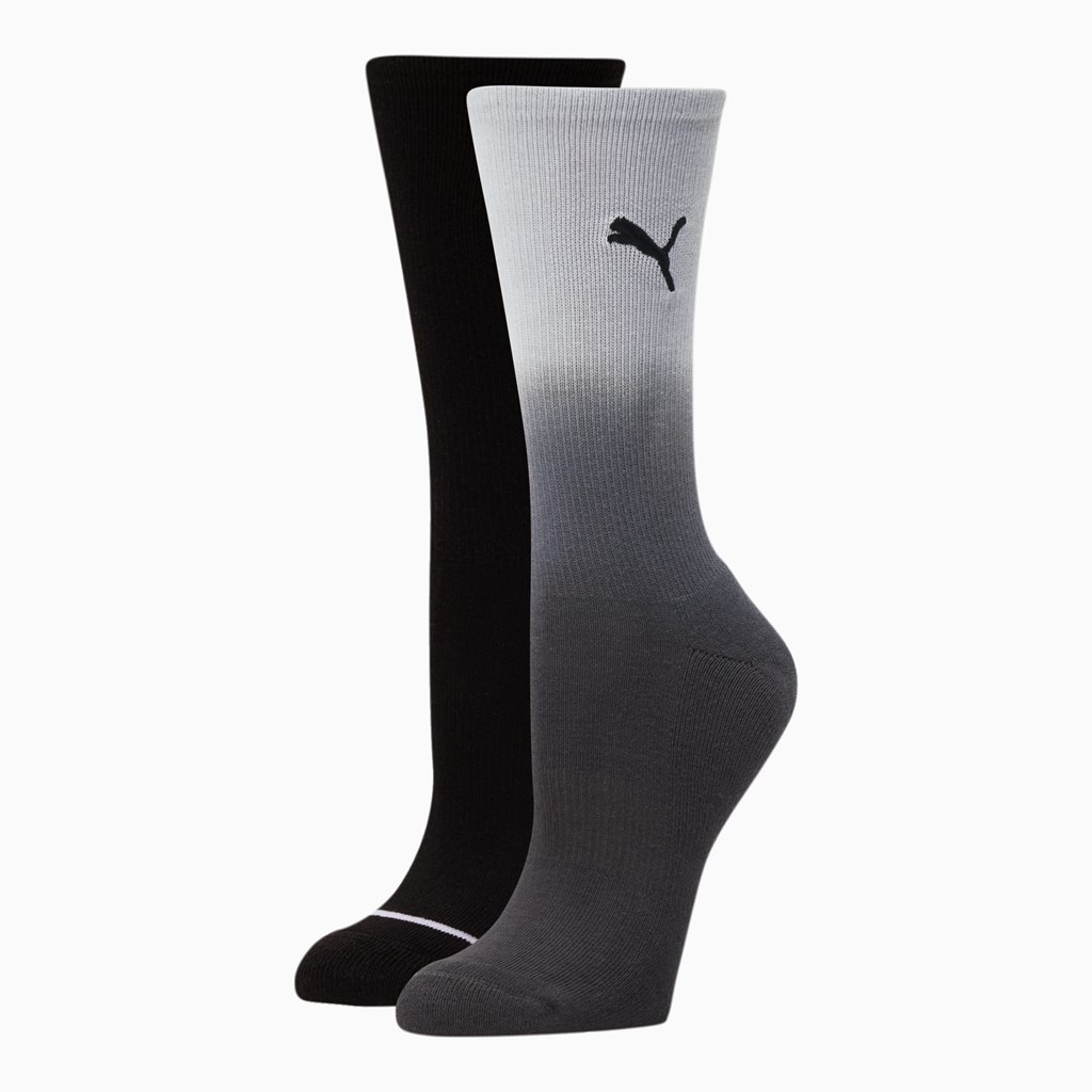 Black Puma Terry Crew Socks [2 Pack] Women\'s Socks | 7832MRSIJ