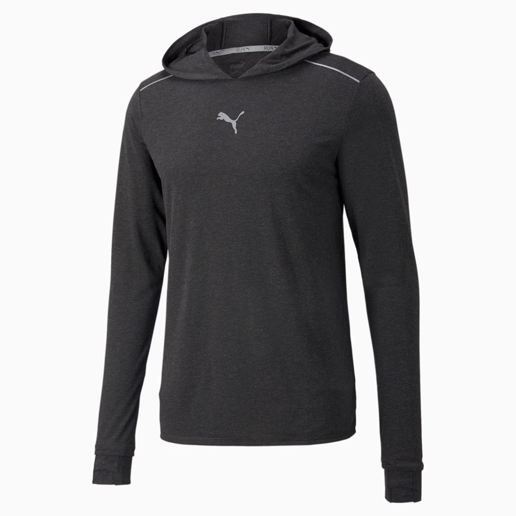 Black Puma Wool Running Men's Midlayer | 5189DNTYW