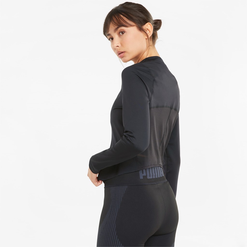 Black / Q3 Puma Eversculpt Zip Long Sleeve Training Women's Top | 1624SULHO