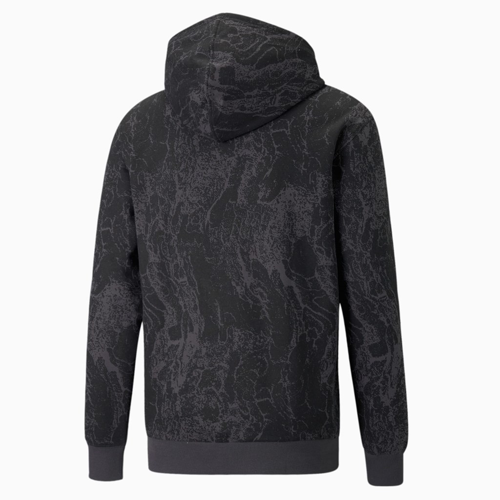 Black / Q4 Puma Performance Printed Training Men's Hoodie | 9674HZRMY