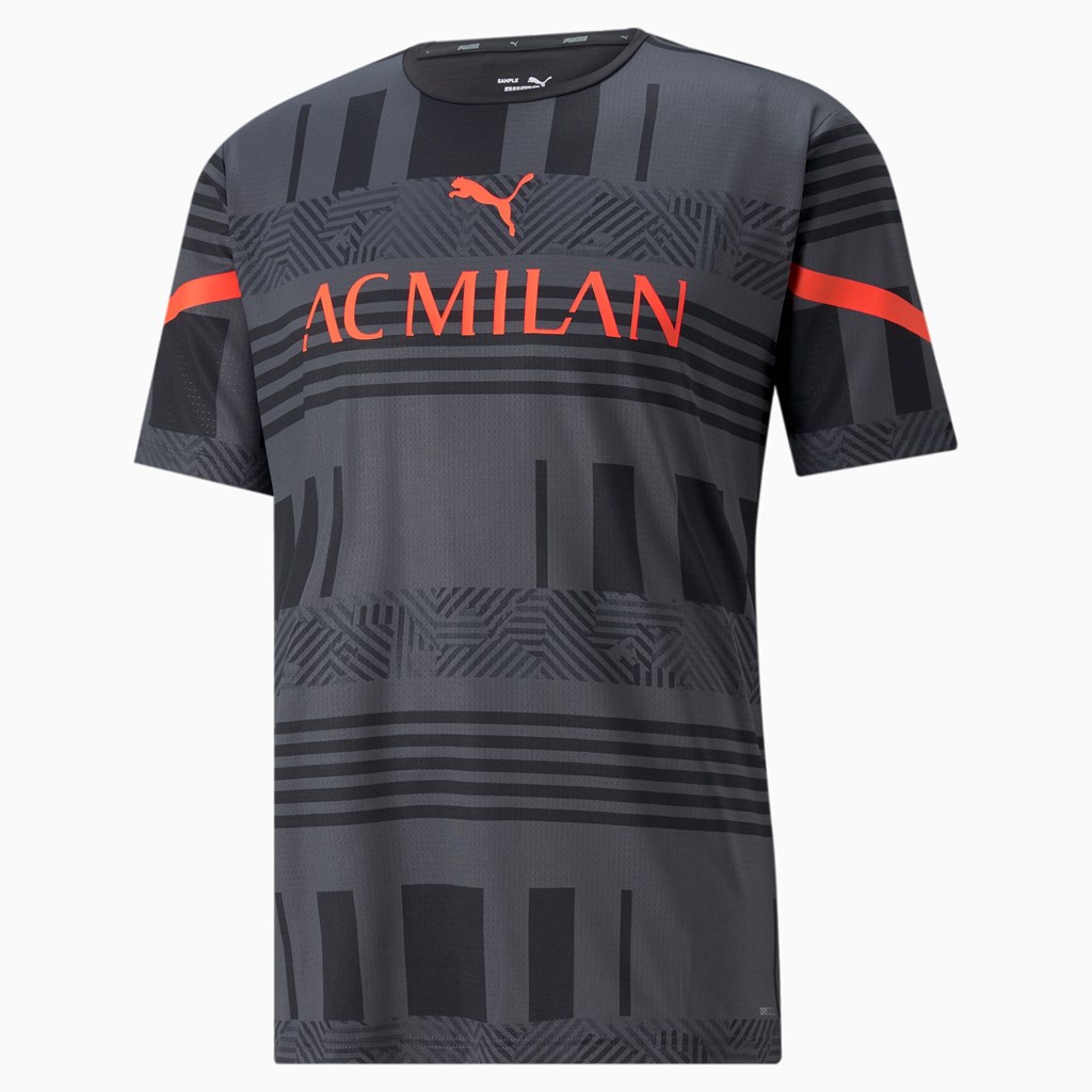 Black / Red Blast Puma ACM Prematch Men's Jersey | 9650MDKGU