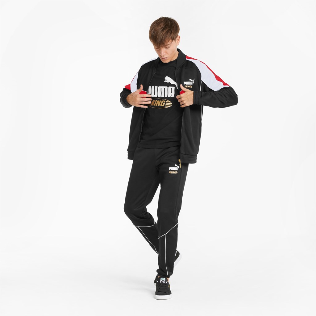 Black / Red Puma King Track Men's Jacket | 4186PVXWY