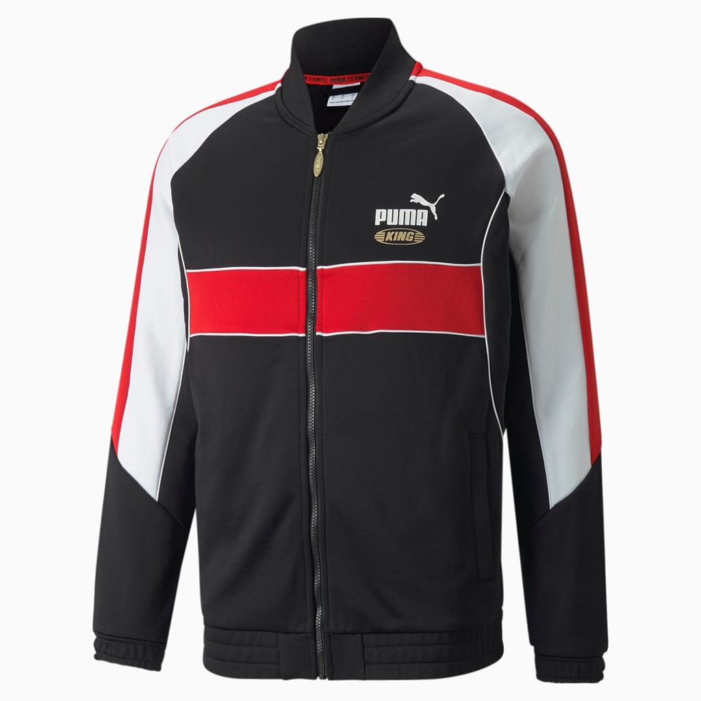 Black / Red Puma King Track Men's Jacket | 4186PVXWY