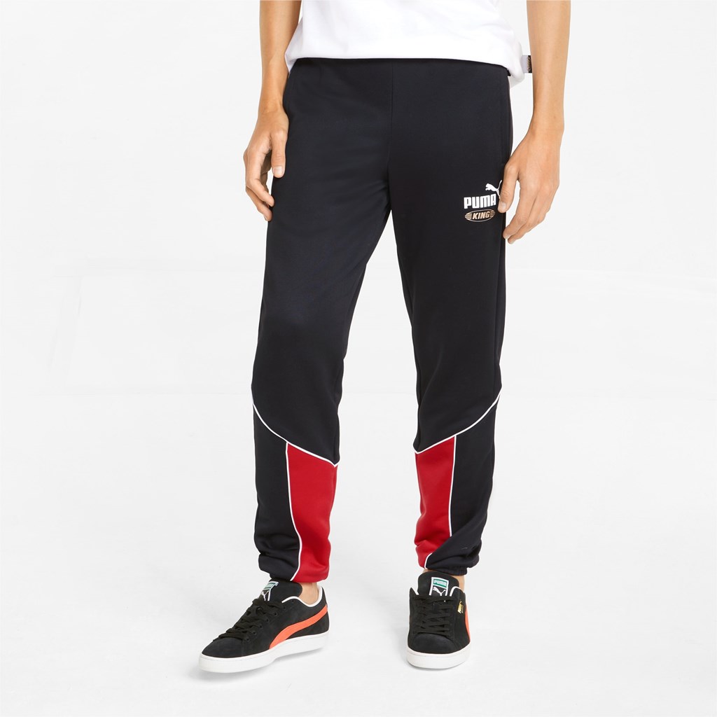 Black / Red Puma King Track Men\'s Pants | 0421GRTME