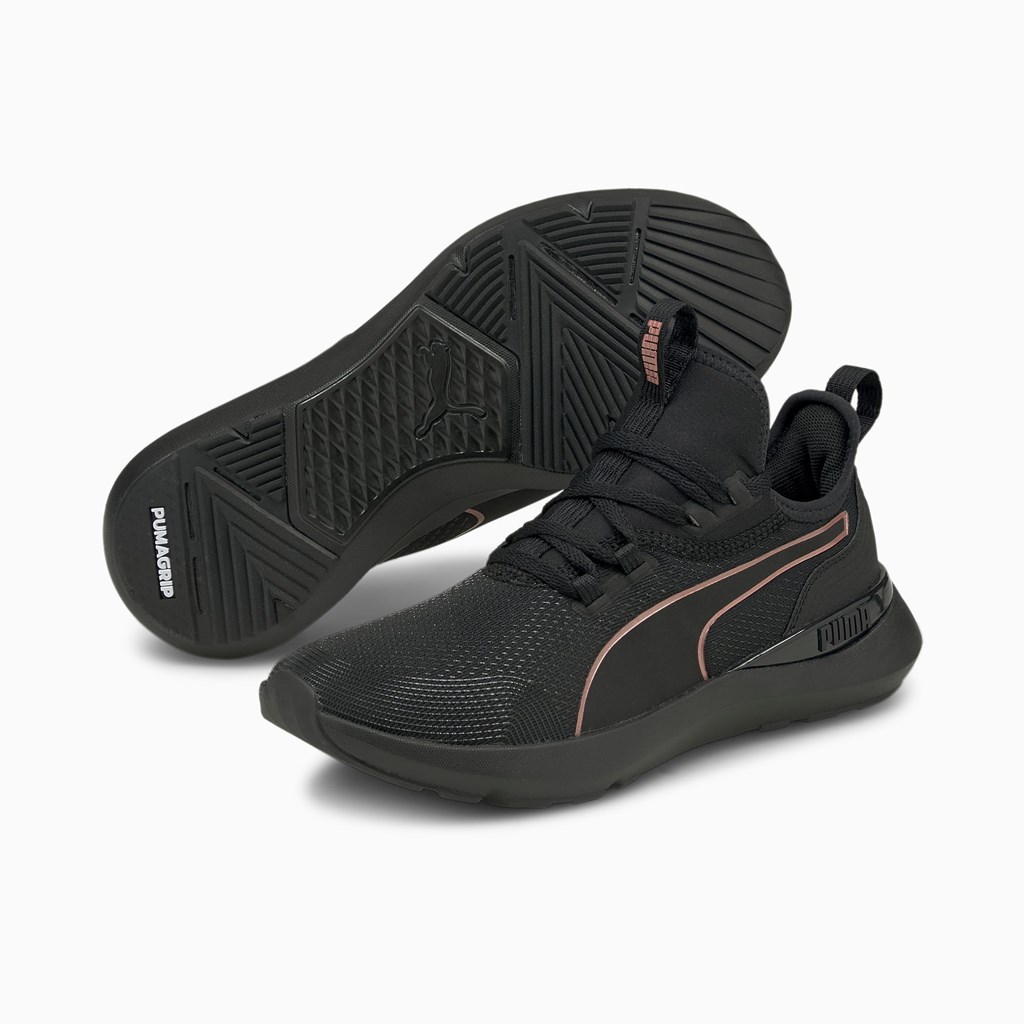 Black / Rose Gold Puma Pure XT Moto Rose  Women's Training Shoes | 3864BSHAT