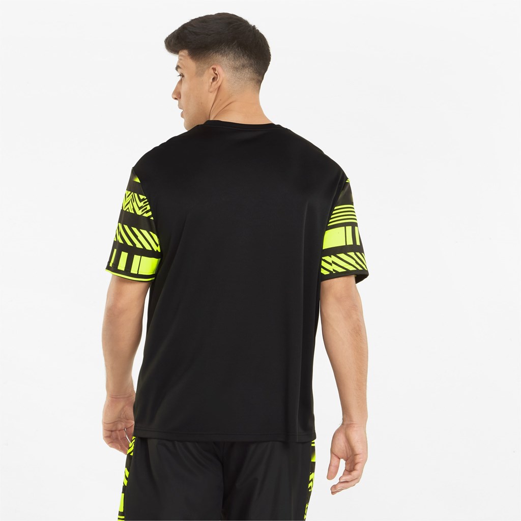 Black / Safety Yellow Puma BVB FtblHeritage Men's Jersey | 8563BXTEY