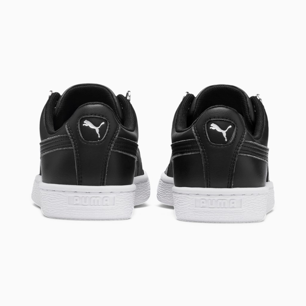 Black Silver Puma Basket Hike Women's Sneakers | 3129INDTR