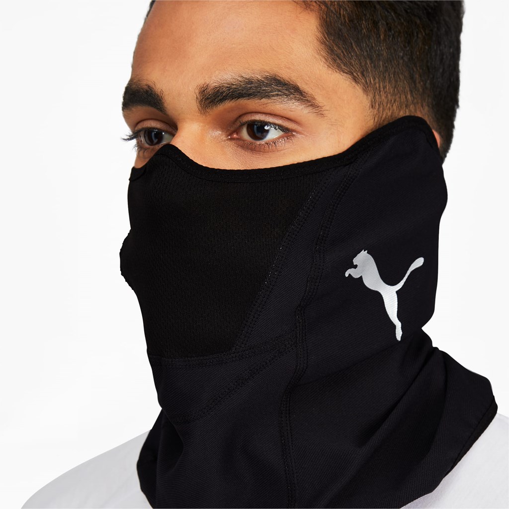 Black / Silver Puma Performance Face Mask Men's Mask | 2805EDBHG