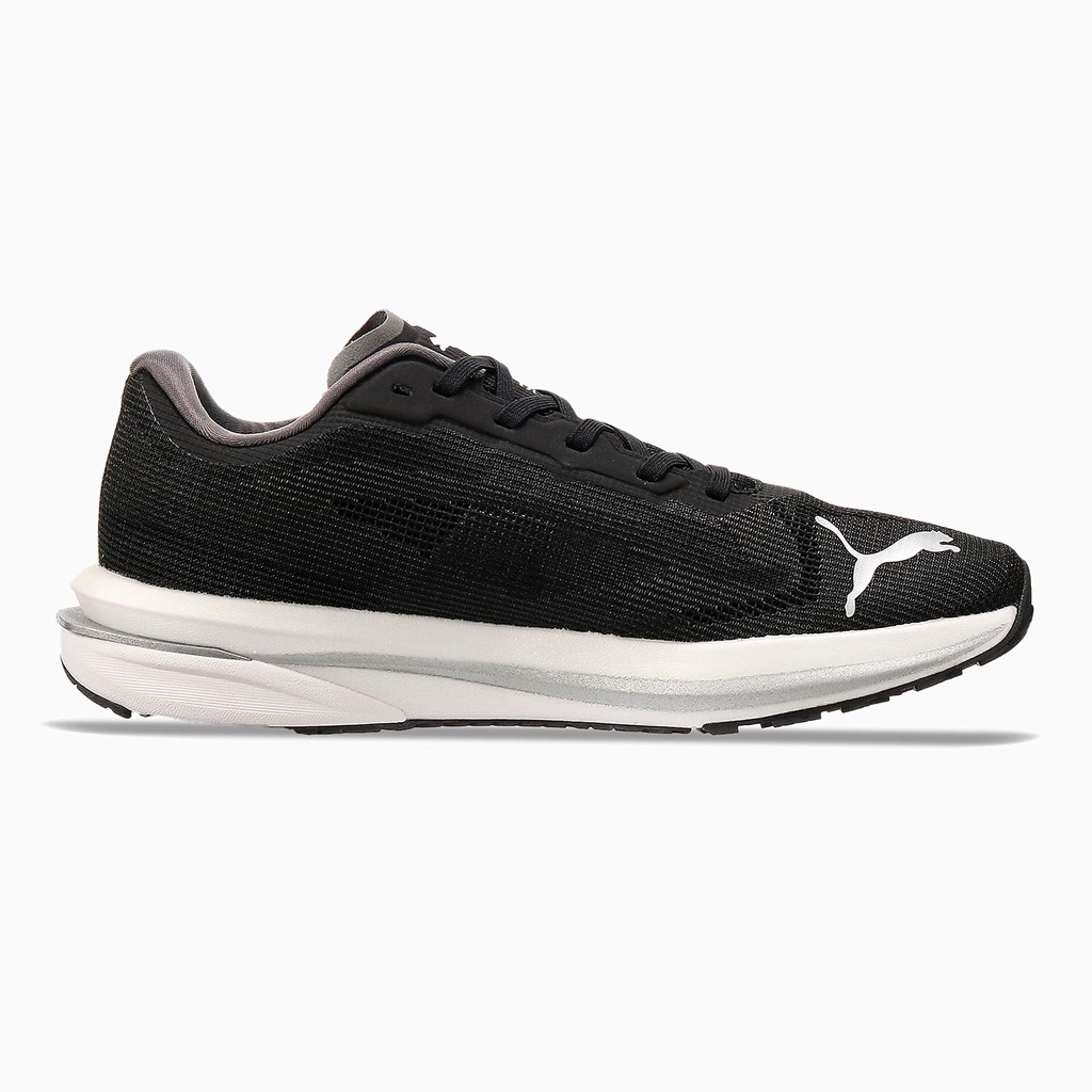 Black Silver Puma Velocity NITRO Women's Running Shoes | 4732TQZMK