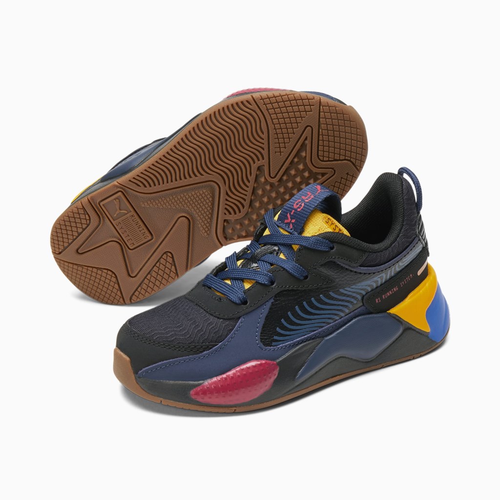 Black / Spellbound / Saffron / Bluemazing Puma RS-X Global Futurism Little Girls' Sneakers | 8217XMIBL