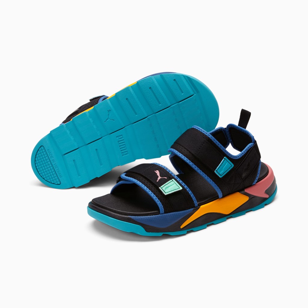 Black / Star Sapphire / Zinnia Puma RS-Sandal Arcade Men's Sandals | 1824ZFWTM