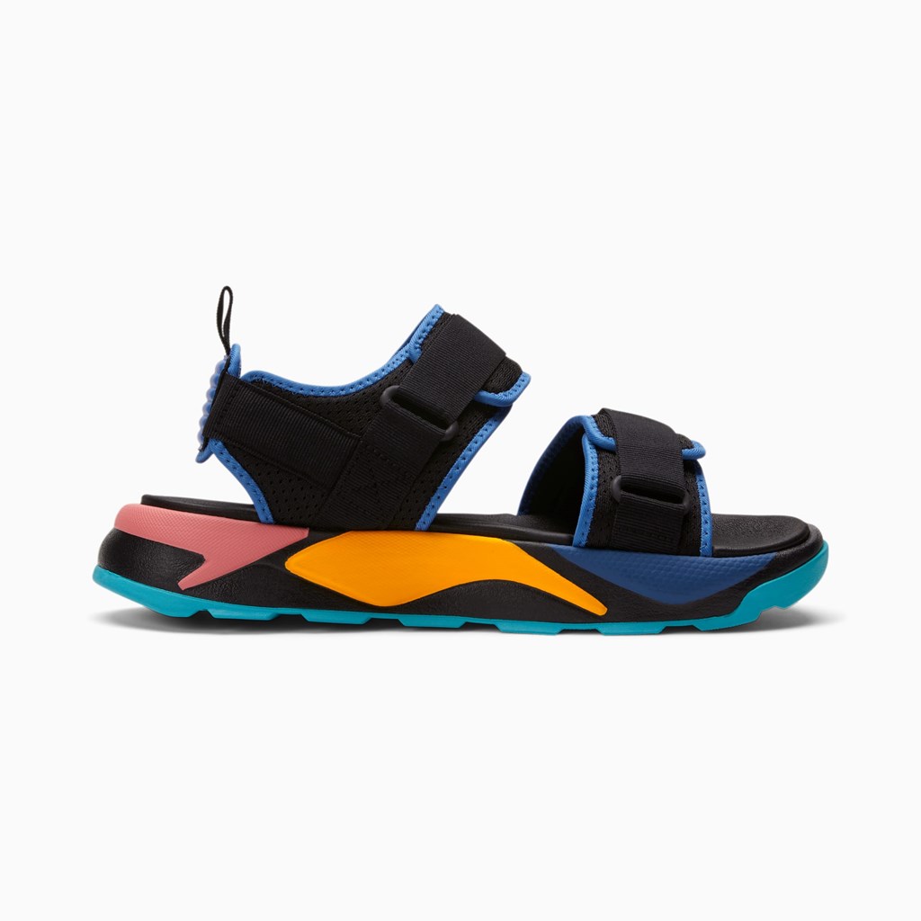 Black / Star Sapphire / Zinnia Puma RS-Sandal Arcade Men's Sandals | 1824ZFWTM