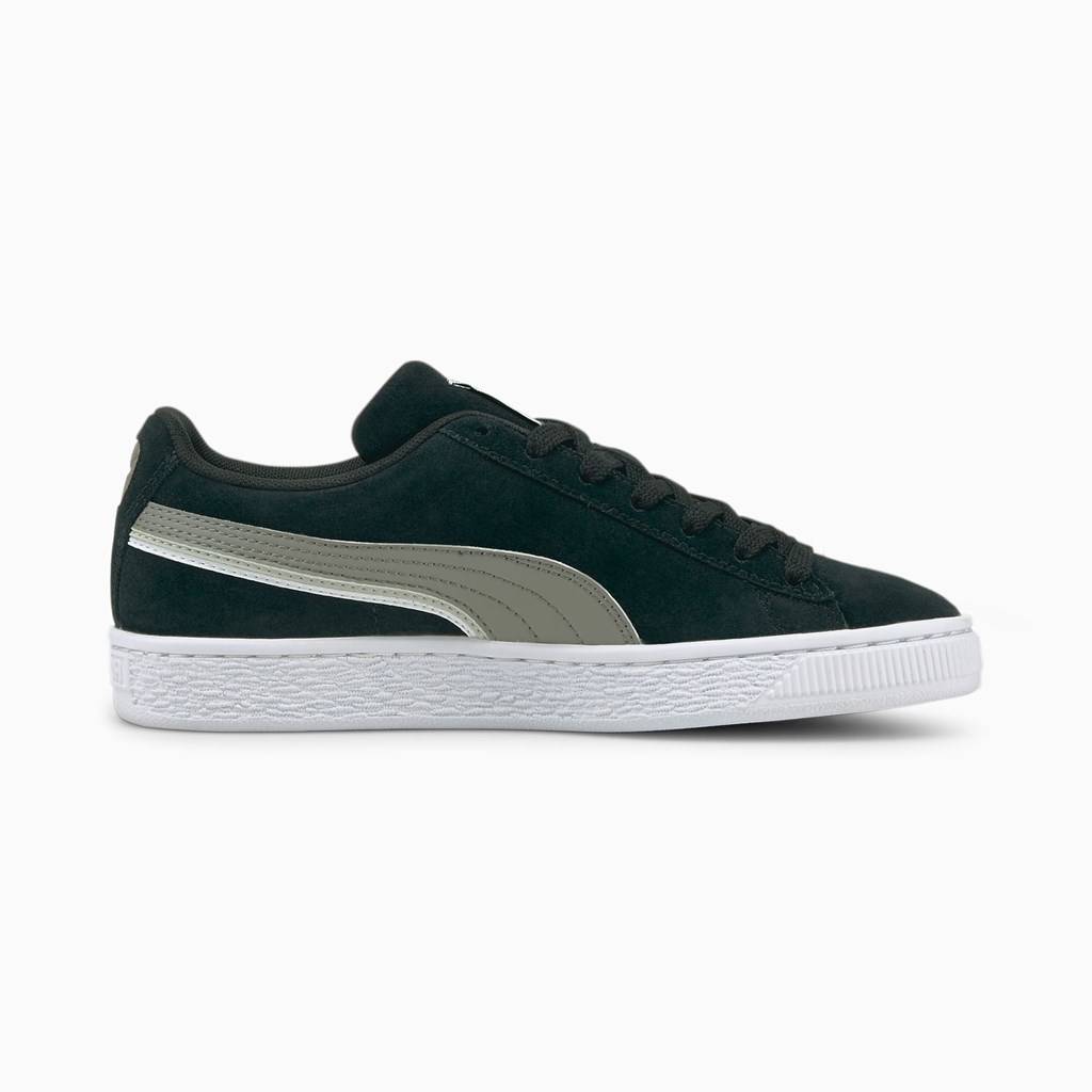 Black / Steel Gray / White Puma Suede Triplex JR Girls' Sneakers | 5941EQKDG