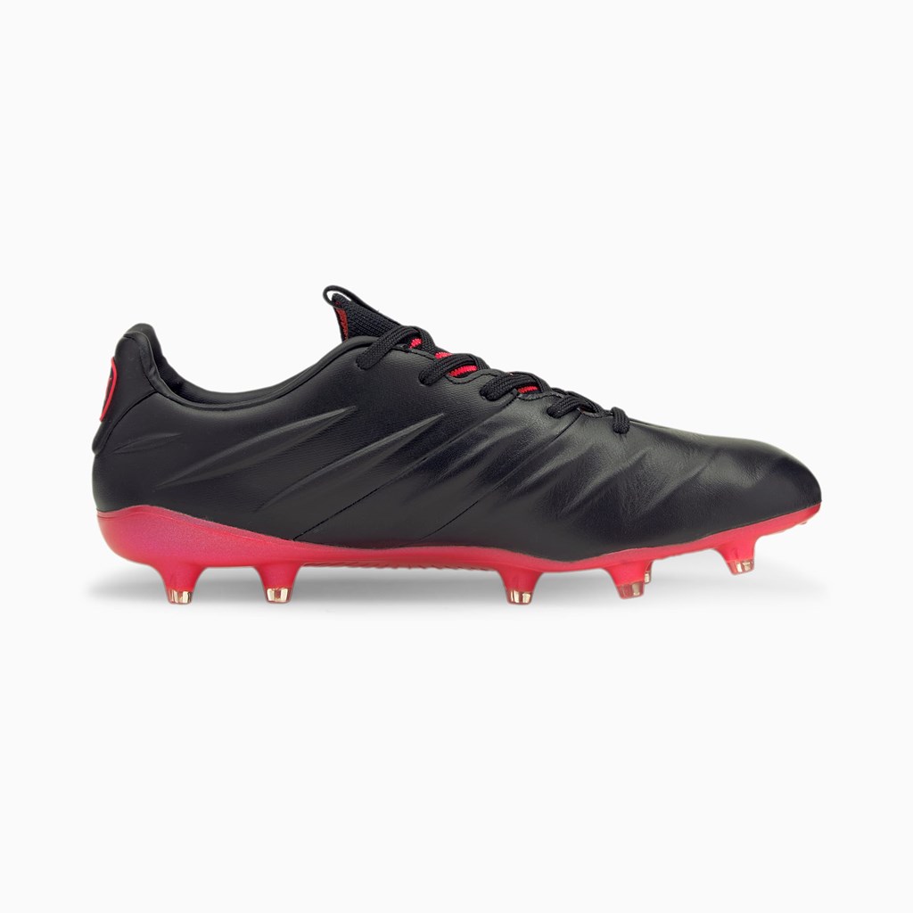 Black / Sunblaze Puma KING Platinum 21 FG/AG Men's Soccer Cleats | 6178PXESB