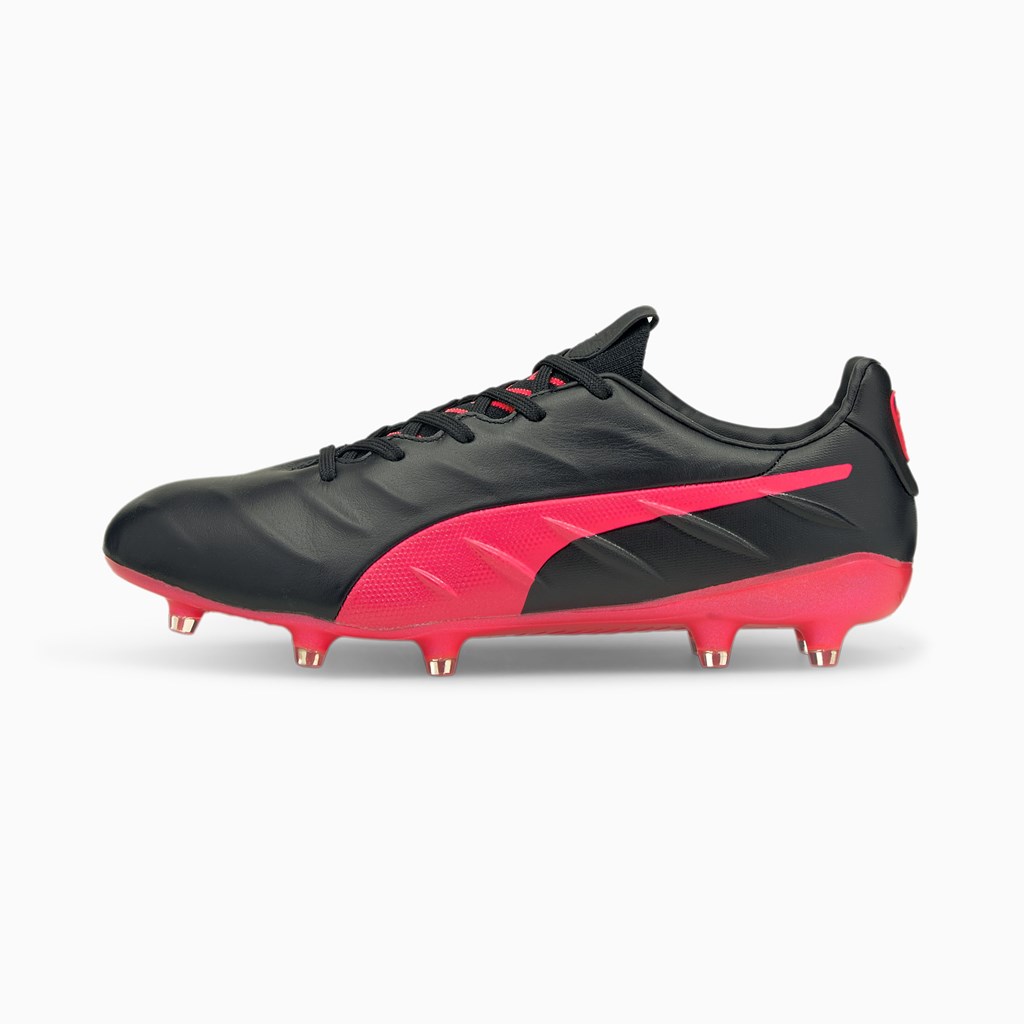 Black / Sunblaze Puma KING Platinum 21 FG/AG Men\'s Soccer Cleats | 6178PXESB