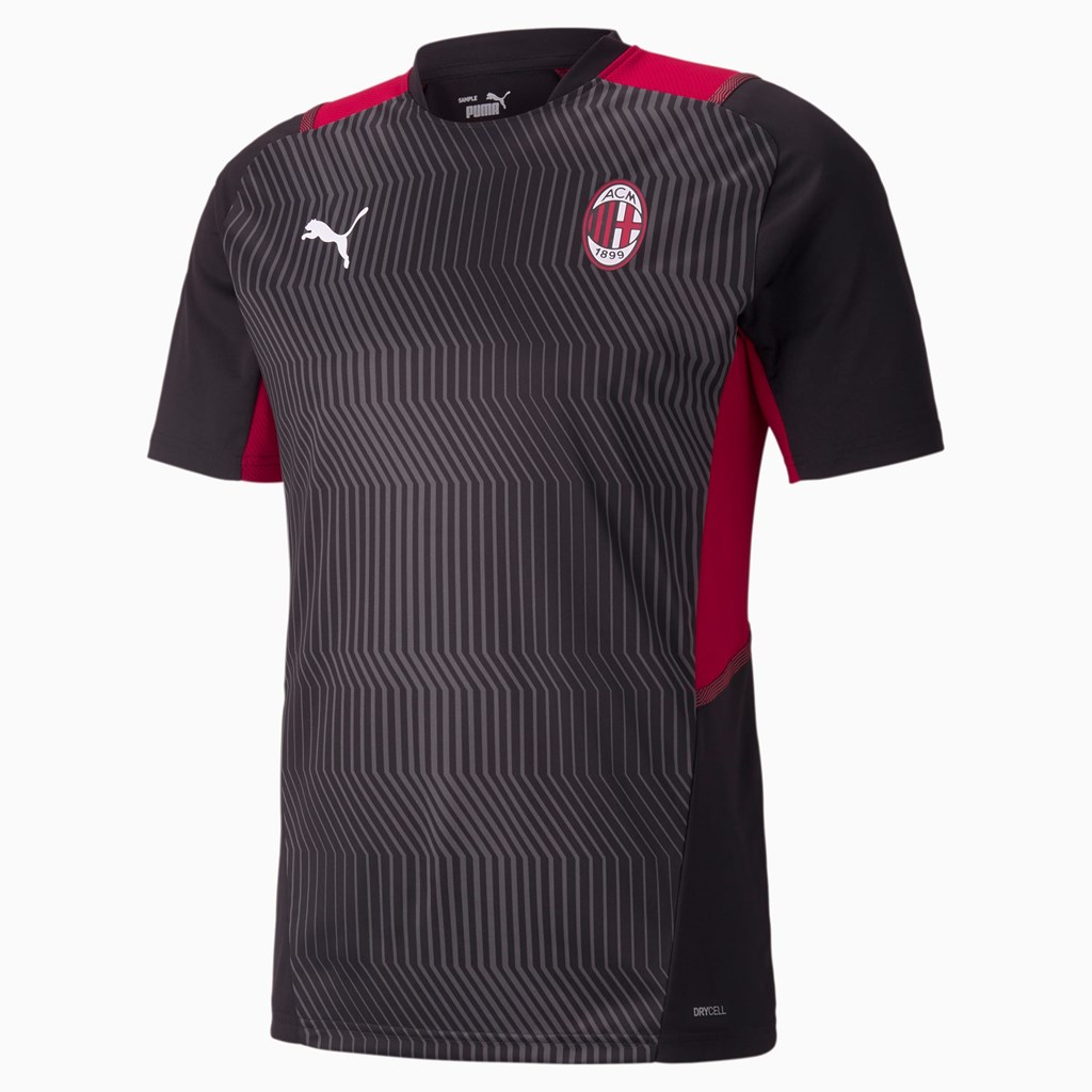 Black / Tango Red Puma AC Milan Training Men\'s Jersey | 9682BSIPL