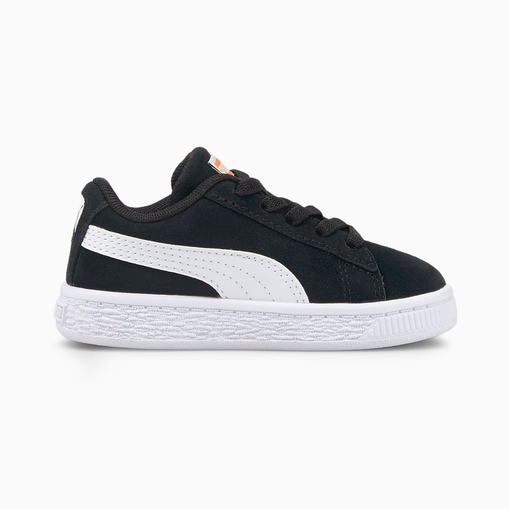 Black / Vibrant Orange Puma Suede Street Art Toddler Girls' Sneakers | 0817QHRKG