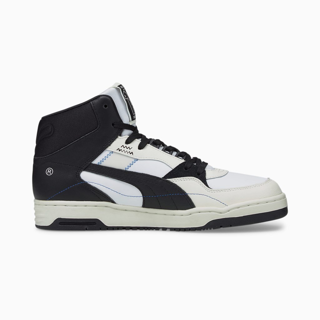 Black / Whisper White Puma PUMA x PUMA Slipstream Mid Men's Sneakers | 1548MYNKJ