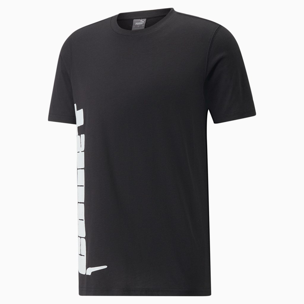 Black / White Puma All Tournament Basketball Men's Tee | 3567KRYFS