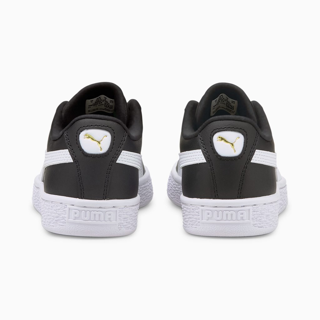 Black / White Puma Basket Classic XXI JR Boys' Sneakers | 5731NFSCH