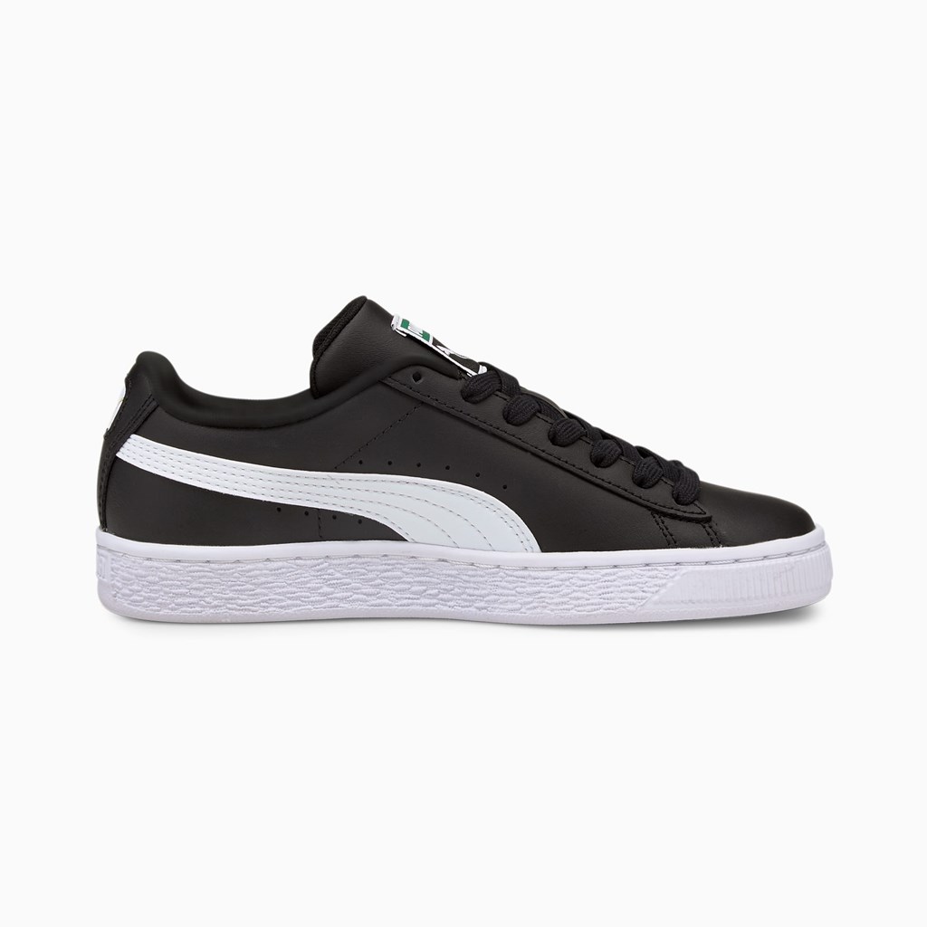 Black / White Puma Basket Classic XXI JR Boys' Sneakers | 5731NFSCH