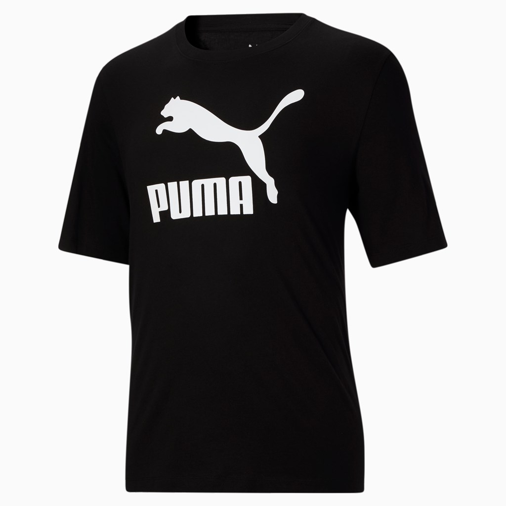 Black / White Puma Classics Logo BT Men's Tee | 8032LMUHG