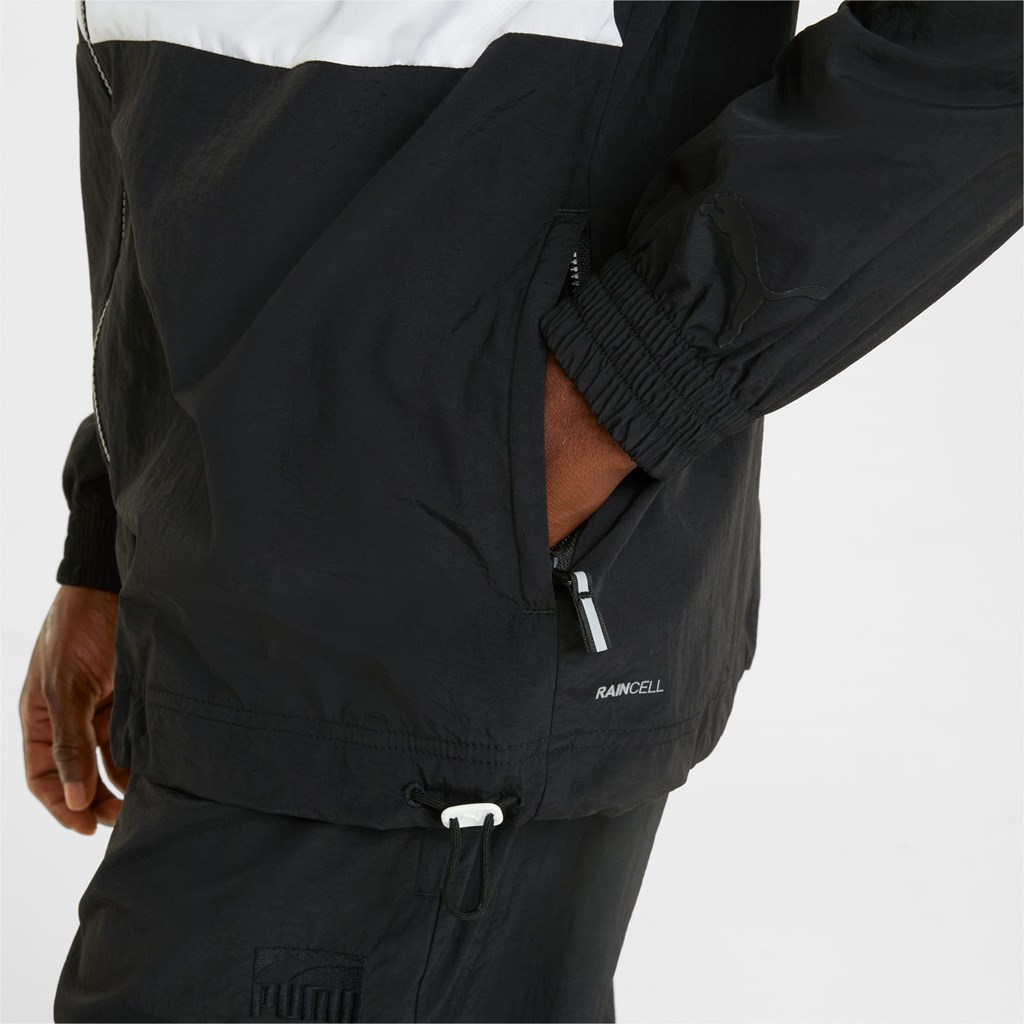 Black / White Puma Clyde Basketball Men's Jacket | 5417RLMBU