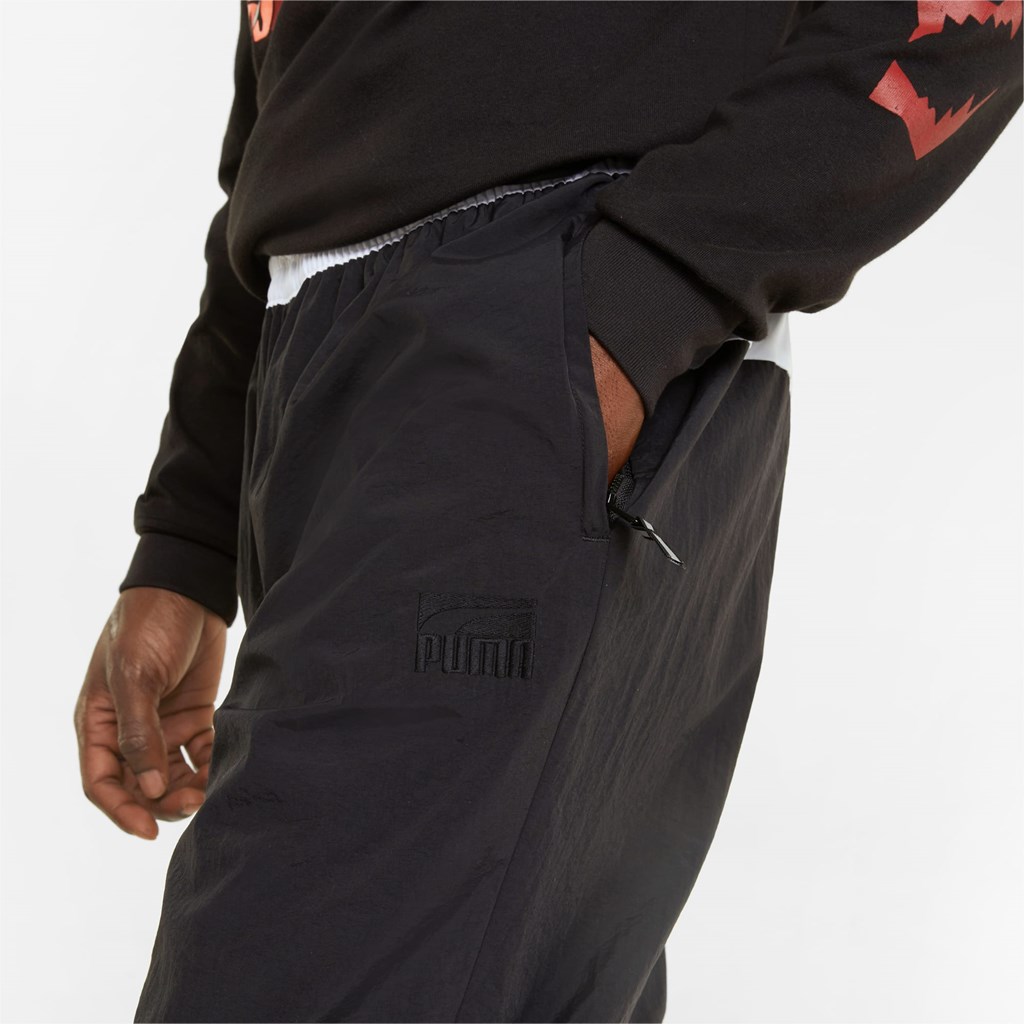 Black / White Puma Clyde Basketball Men's Pants | 7105IYXBA