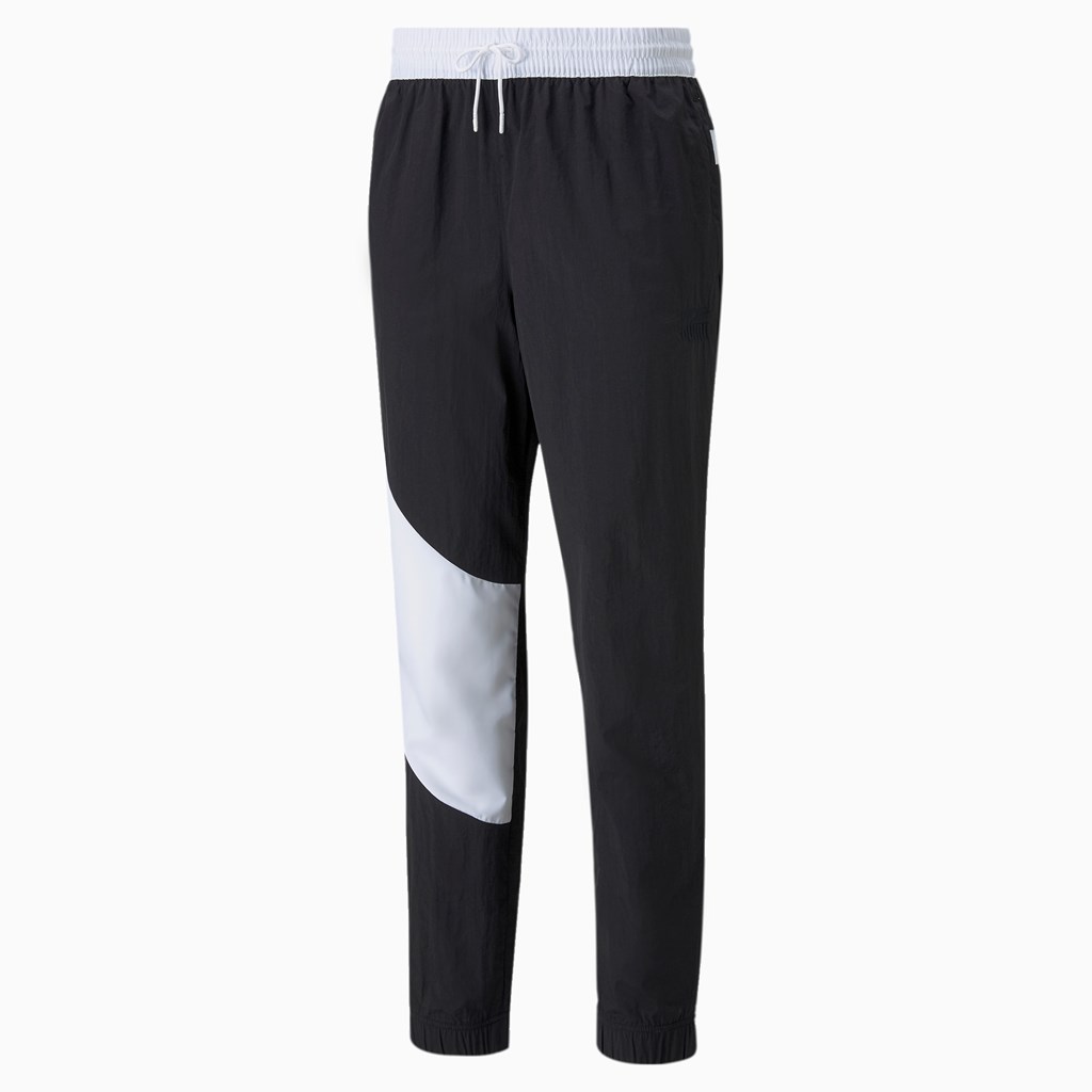 Black / White Puma Clyde Basketball Men's Pants | 7105IYXBA