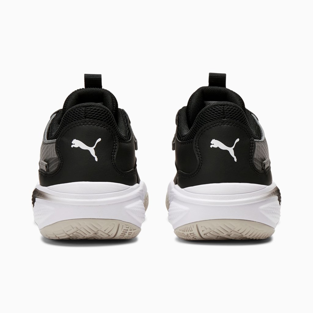 Black / White Puma Court Rider JR Boys' Basketball Shoes | 0659HRQOV