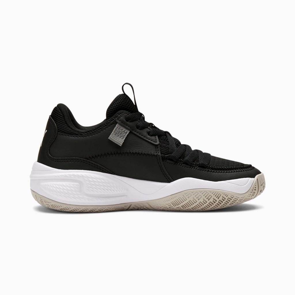 Black / White Puma Court Rider JR Boys' Basketball Shoes | 0659HRQOV