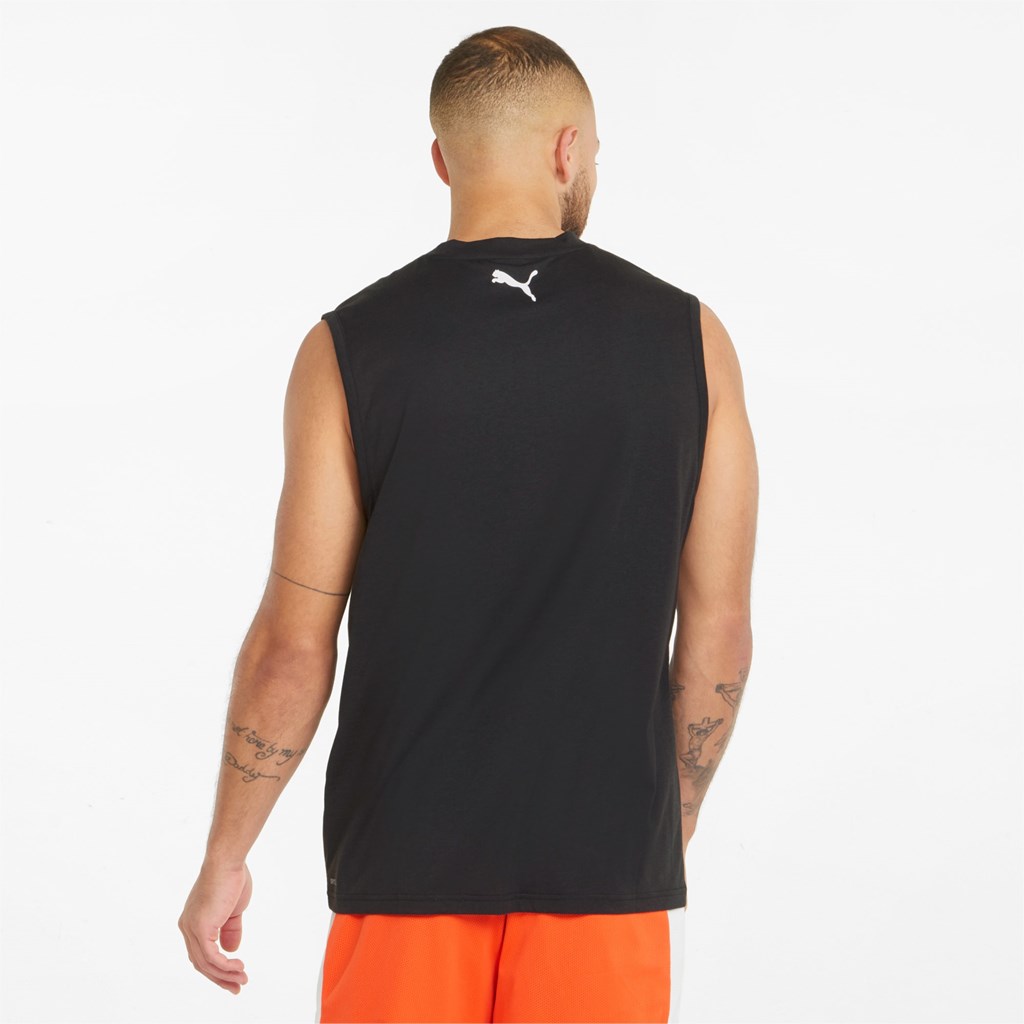 Black / White Puma Don't Flinch Basketball Men's Tank | 9352VTUPL