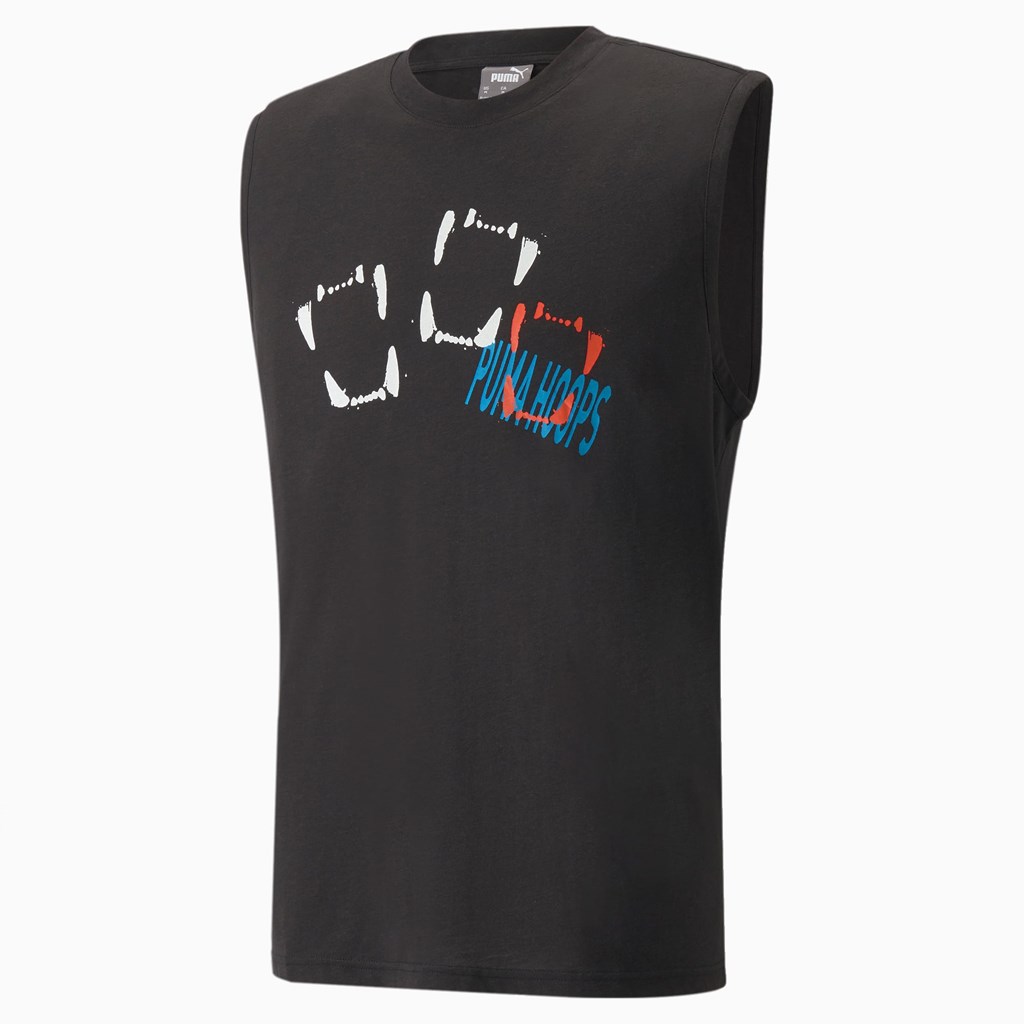 Black / White Puma Don't Flinch Basketball Men's Tank | 9352VTUPL