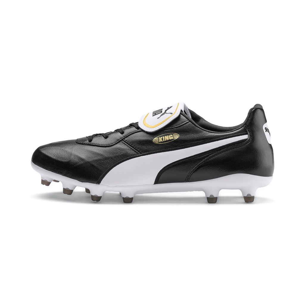 Black / White Puma King Top FG Men\'s Soccer Cleats | 7560JNVGR