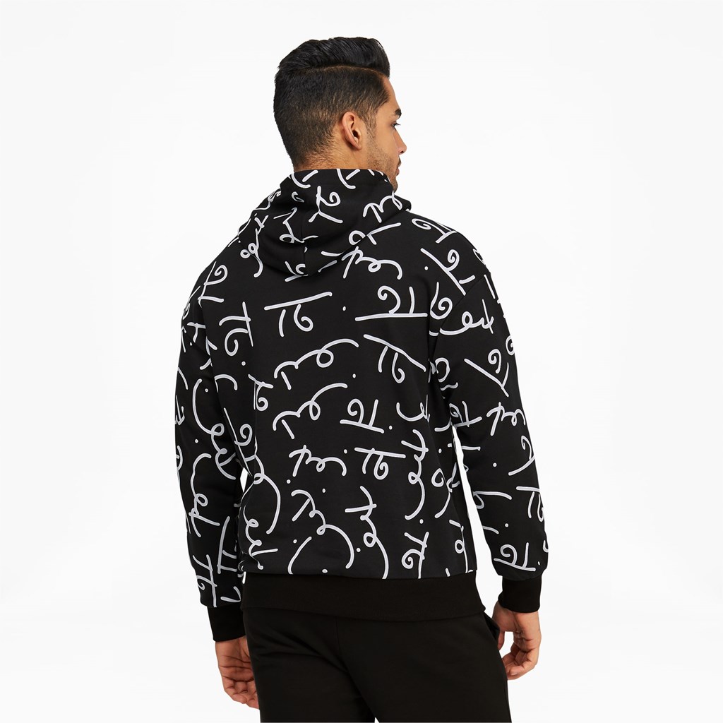 Black / White Puma PUMA x BRITTO Printed Men's Hoodie | 5627FTSJZ