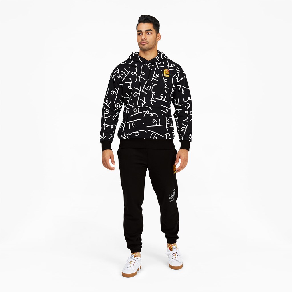 Black / White Puma PUMA x BRITTO Printed Men's Hoodie | 5627FTSJZ