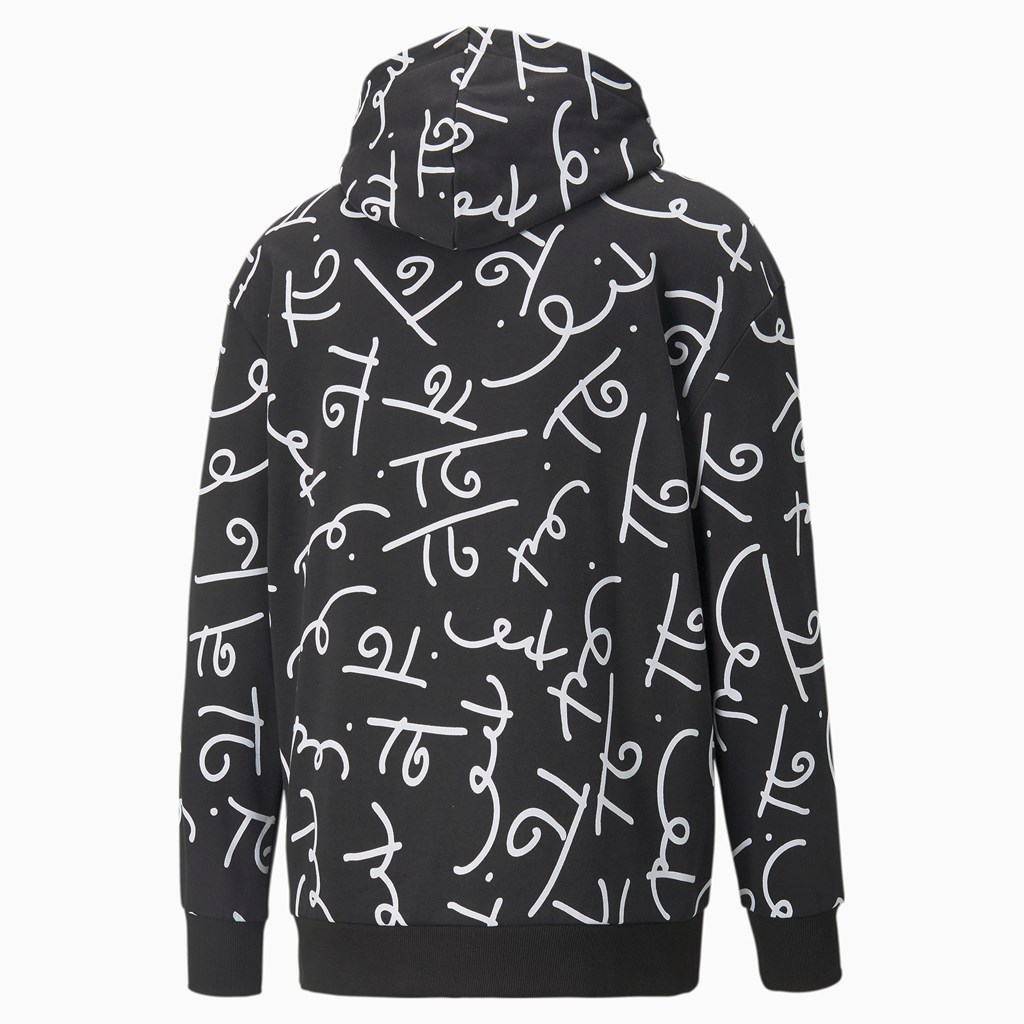 Black / White Puma PUMA x BRITTO Printed Men's Hoodie | 5627FTSJZ