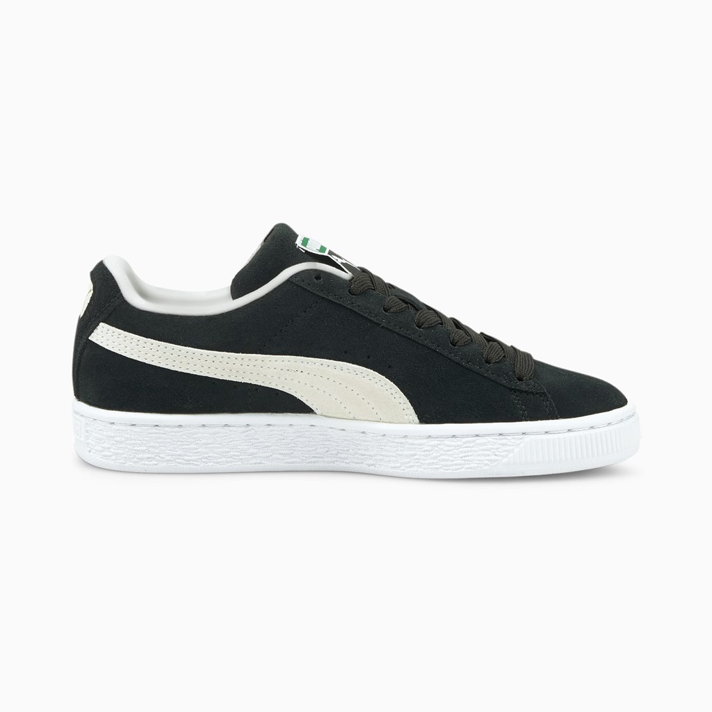 Black / White Puma Suede Classic XXI JR Girls' Sneakers | 5813TMWFK