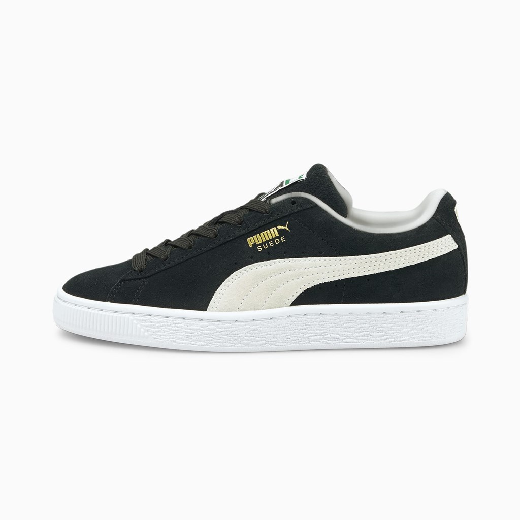 Black / White Puma Suede Classic XXI JR Girls\' Sneakers | 5813TMWFK