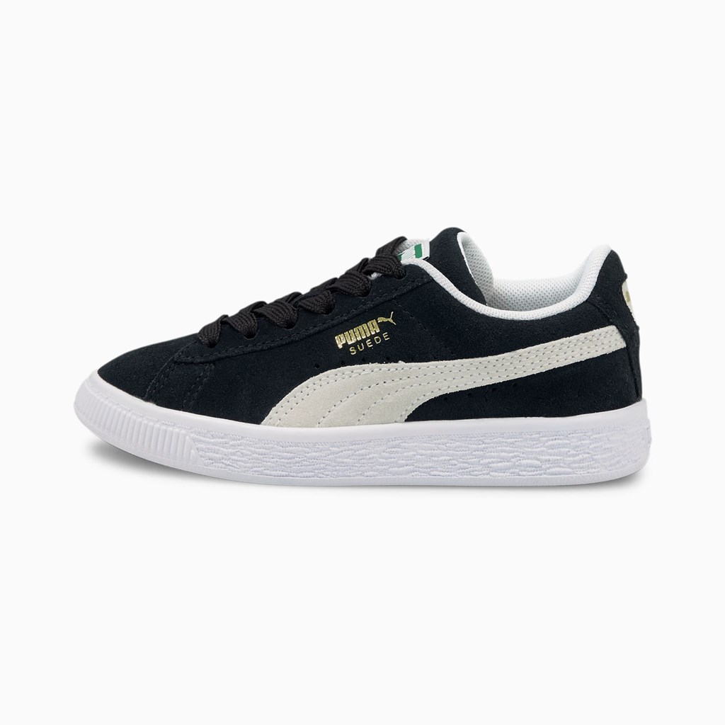 Black / White Puma Suede Classic XXI Little Boys\' Sneakers | 7021JGCMZ