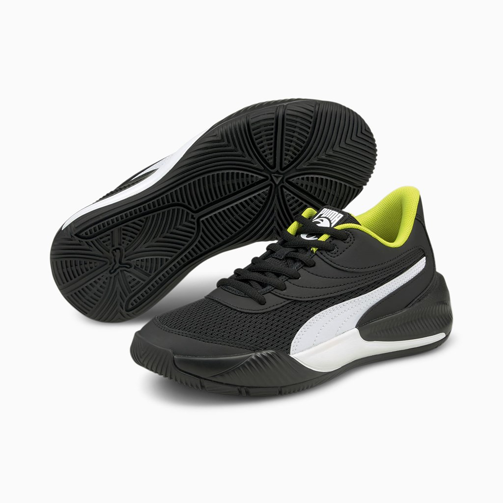 Black / White Puma Triple Basketball Jr Girls' Basketball Shoes | 5472BXPOQ