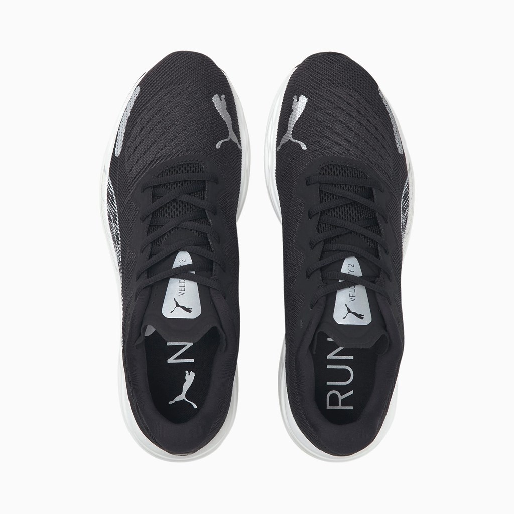 Black / White Puma Velocity NITRO 2 Men's Running Shoes | 7530FHVAK