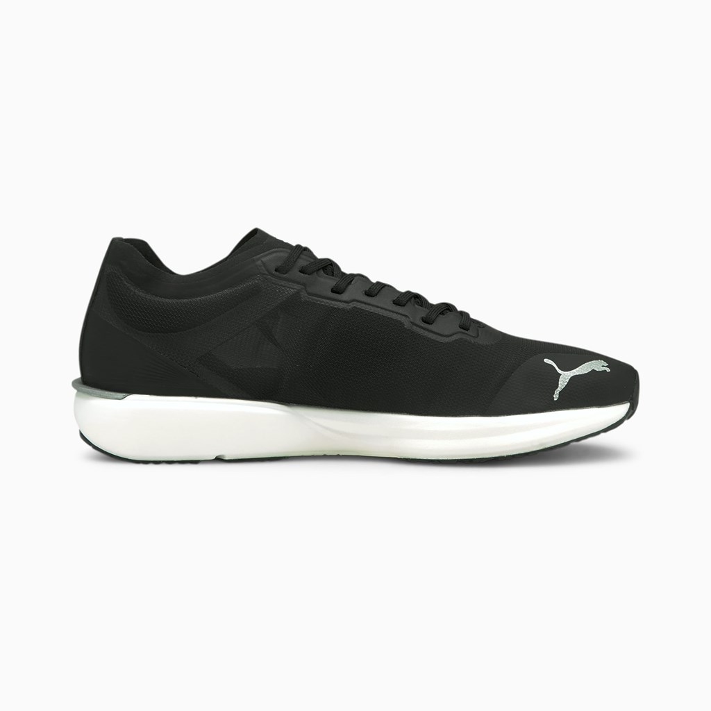 Black / White / Silver Puma Liberate NITRO Men's Running Shoes | 7510SOWQE