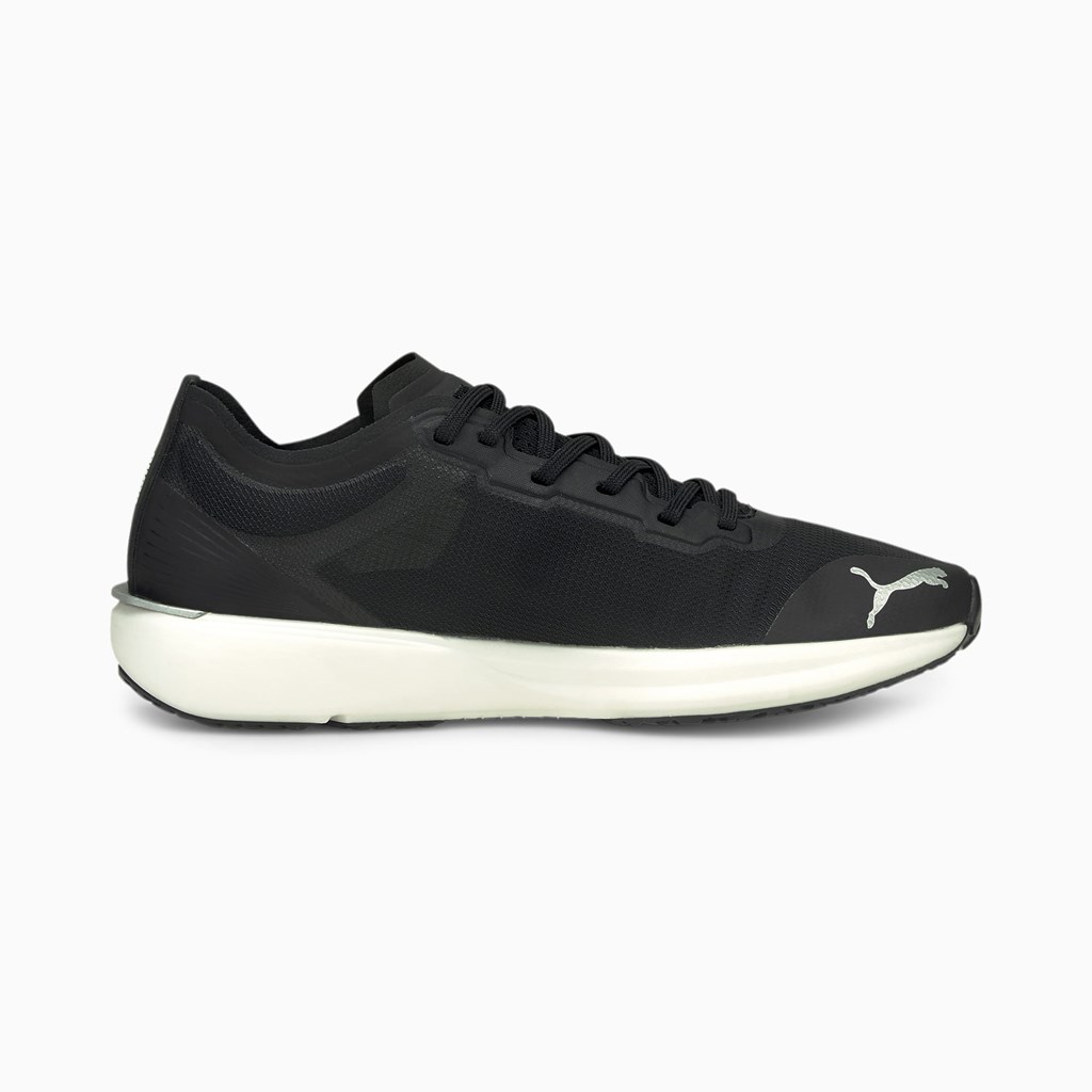 Black White Silver Puma Liberate NITRO Women's Running Shoes | 9365WTHIQ