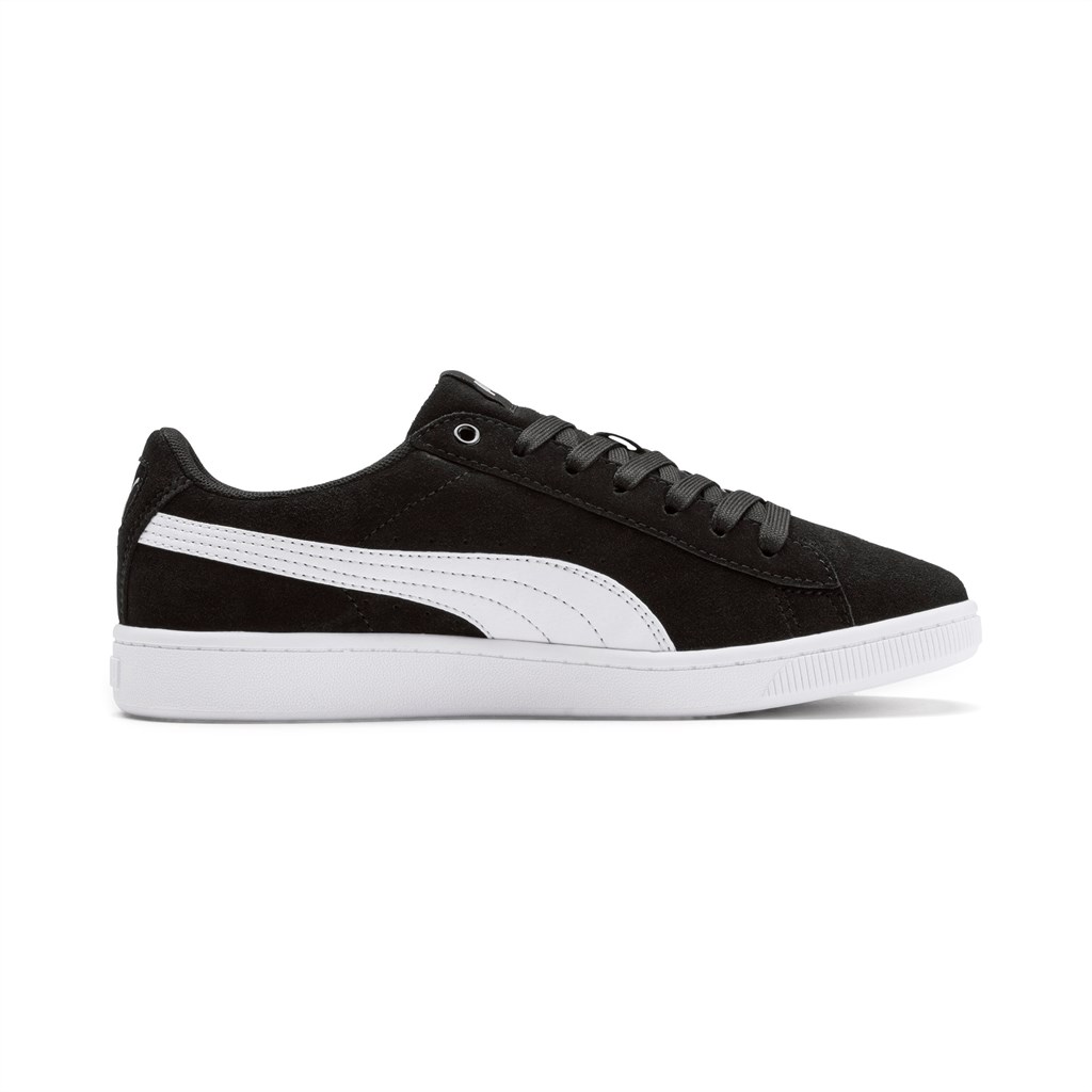 Black / White / Silver Puma Puma Vikky V2 Suede Jr Girls' Sneakers | 5691ZNERD